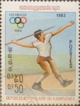 Stamps Cambodia -  Intercambio cxrf2 0,20 usd   50 cents. 1983