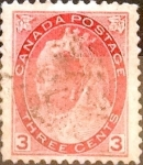 Sellos de America - Canad� -  Intercambio 1,00 usd 3 cents. 1898