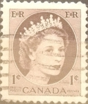 Stamps Canada -  Intercambio 0,20 usd 1 cents. 1954