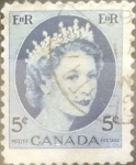 Stamps Canada -  Intercambio 0,20 usd 5 cents. 1954