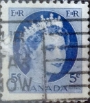 Stamps Canada -  Intercambio 0,20 usd 5 cents. 1954