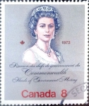 Stamps Canada -  Intercambio m2b 0,20 usd 8 cents. 1973