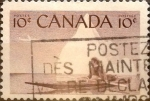 Stamps Canada -  Intercambio 0,20 usd 10 cents. 1955