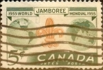 Stamps Canada -  Intercambio 0,20 usd 5 cents. 1955
