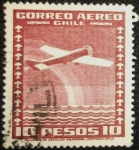 Stamps : America : Chile :  Aeroplano y Arco iris 