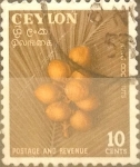 Sellos de Asia - Sri Lanka -  Intercambio 0,20 usd 10 cents. 1954