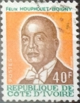 Stamps Ivory Coast -  Intercambio 0,20 usd 40 francos 1974