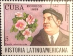 Stamps : America : Cuba :  Intercambio cxrf2 0,20 usd 5 cents. 1989