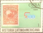 Stamps Cuba -  Intercambio cxrf3 0,20 usd 1 cents. 1989