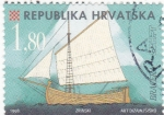 Stamps : Europe : Croatia :  barco de epoca