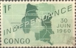 Stamps : Africa : Democratic_Republic_of_the_Congo :  Intercambio cxrf 0,20 usd 1 franco 1960