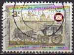 Stamps : Europe : Belgium :  BELGICA 1966 Michel 1453 SELLO CARROZA DE CABALLOS SOBREIMPRESO USADO