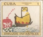 Stamps : America : Cuba :  Intercambio crxf 0,20 usd 1 cents. 1971