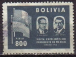 Stamps : America : Bolivia :  BOLIVIA 1960 Michel 595 SELLO VISITA PRESIDENTE MEXICANO