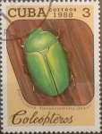 Stamps : America : Cuba :  Intercambio 0,20 usd 3 cents. 1988