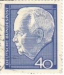 Stamps : Europe : Germany :  ALEMANIA 1964 Scott 882 Sello Presidente Heinrich Lubke 40 Usado Michel 430 Allemagne Duitsland Germ