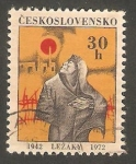 Stamps Czechoslovakia -  1899 - 30 anivº de la destrucción de Lezaky