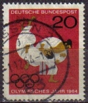 Stamps : Europe : Germany :  ALEMANIA 1964 Scott 899 Sello Juegos Olimpicos Tokio Judo 20 Usado Michel 451 YV319 Allemagne Duitsl