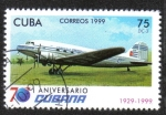 Stamps Cuba -  70 Aniversario de Cubana