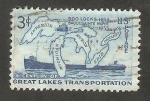 Sellos de America - Estados Unidos -  596 - Centº de la apertura a la navegación de Los Grandes Lagos