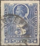 Stamps America - Chile -  Intercambio 0,50  usd  5 cents. 1883
