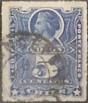 Stamps Chile -  Intercambio 0,50  usd  5 cents. 1883