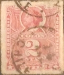 Stamps Chile -  Intercambio 0,20  usd  2 cents. 1881