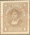 Stamps : America : Chile :  Intercambio 0,20  usd  4 cents. 1918