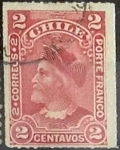Stamps Chile -  Intercambio 0,20  usd  2 cents. 1901