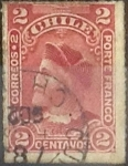 Stamps : America : Chile :  Intercambio 0,20  usd  2 cents. 1901