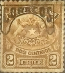 Stamps Chile -  Intercambio 0,20  usd  2 cents. 1904
