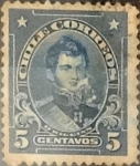 Stamps Chile -  Intercambio 0,20  usd  5 cents. 1911