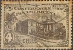 Stamps : America : Chile :  Intercambio 0,20  usd  4 cents. 1923