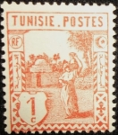 Stamps : Africa : Tunisia :  Acarreadora de Agua