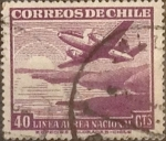 Stamps Chile -  Intercambio 0,20  usd 40 cents. 1952