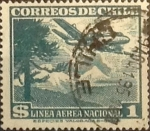 Stamps : America : Chile :  Intercambio 0,20  usd 1 peso 1950
