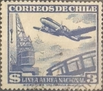 Stamps Chile -  Intercambio 0,20  usd 3 peso 1950