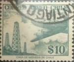 Stamps : America : Chile :  Intercambio 0,20 usd 10 pesos 1957