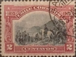 Sellos de America - Chile -  Intercambio 0,25 usd 2 cents. 1910