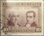 Stamps Chile -  Intercambio 0,25 usd 10 cents. 1964