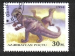 Sellos del Mundo : Asia : Azerbaiy�n : Animales Prehistoricos 