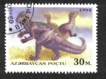 Sellos del Mundo : Asia : Azerbaiyn : Animales Prehistoricos 