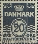 Stamps : Europe : Denmark :  Intercambio 0,20 usd 20 ore 1974