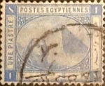 Sellos de Africa - Egipto -  Intercambio 0,20 usd 1 piastra 1884