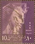 Stamps Egypt -  Intercambio 0,30 usd 10 miles. 1958