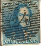 Stamps : Europe : Belgium :  vingt cents / Rey Leopoldo I