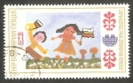 Stamps Bulgaria -  2722 - Niñas con la bandera búlgara