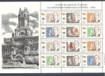 Stamps Spain -  150 anivº Primer sello Español   H.B. - Isabel II -Juan Carlos I