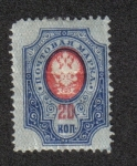 Stamps Russia -  Escudo de armas del imperio ruso Dept. Postal con Thunderbolts