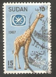Stamps Sudan -  195 - Año internacional del turismo, jirafa